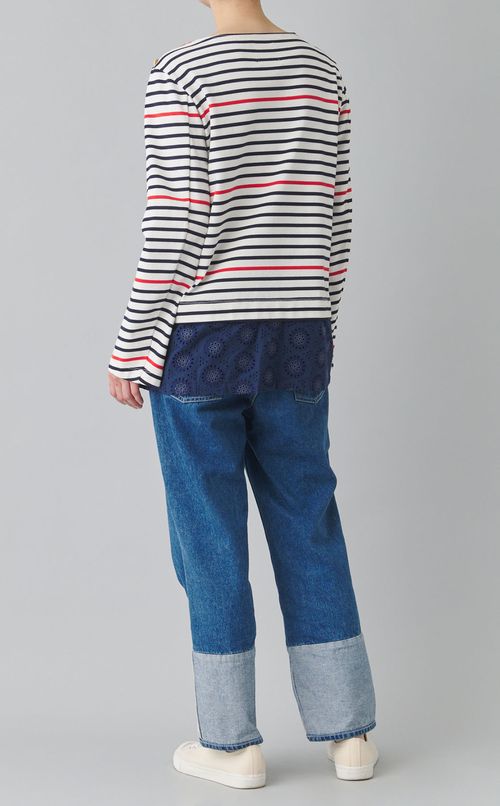 【reADdress】レースヘムボーダーカットソー