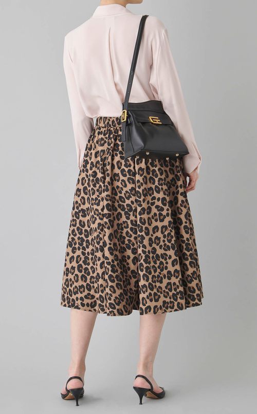 レオパードプリントコットンスカート