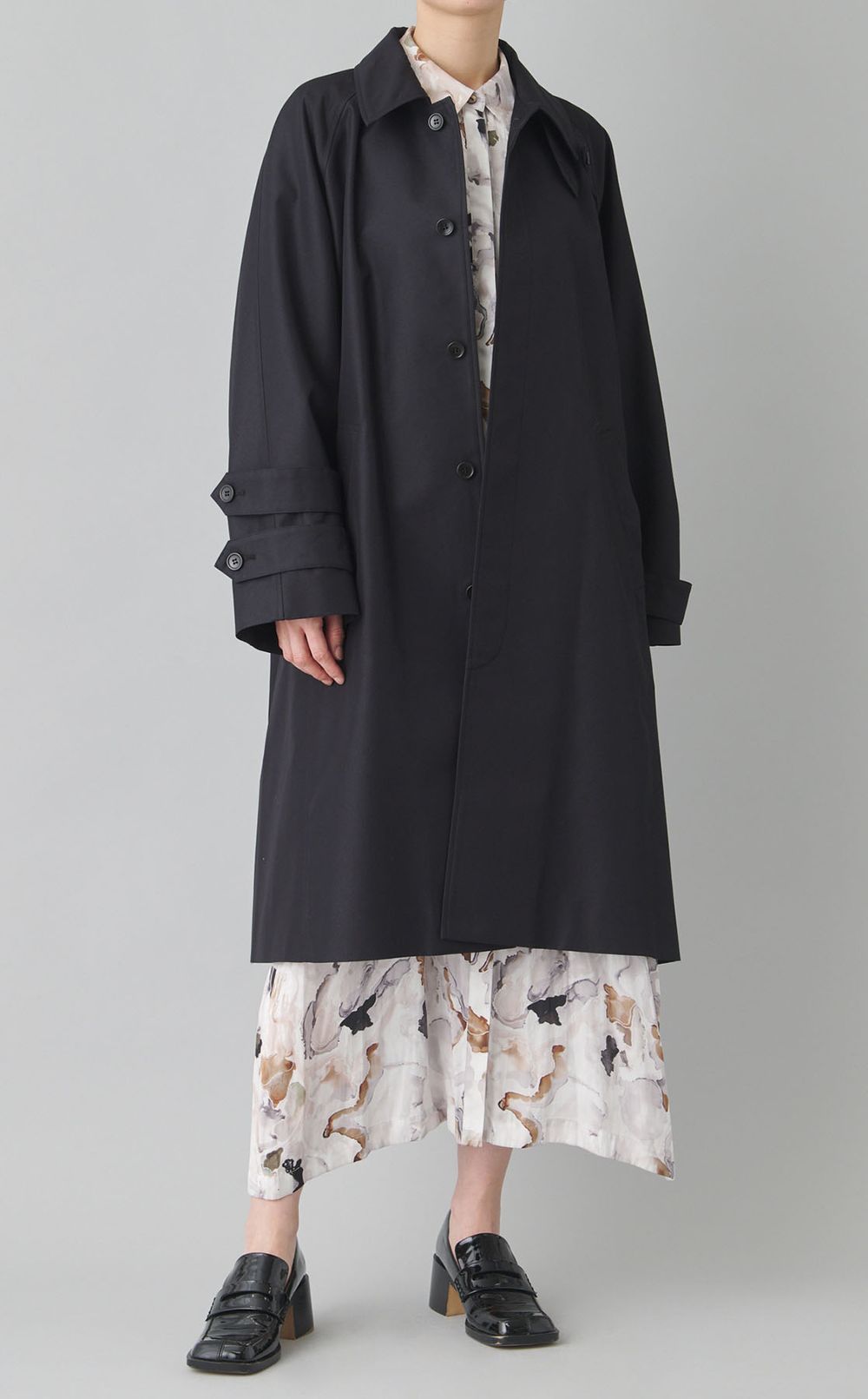 ボタニカルプリントマキシワンピース