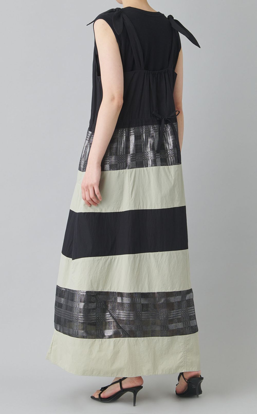 【reADdress】パッチワークノットショルダーワンピース