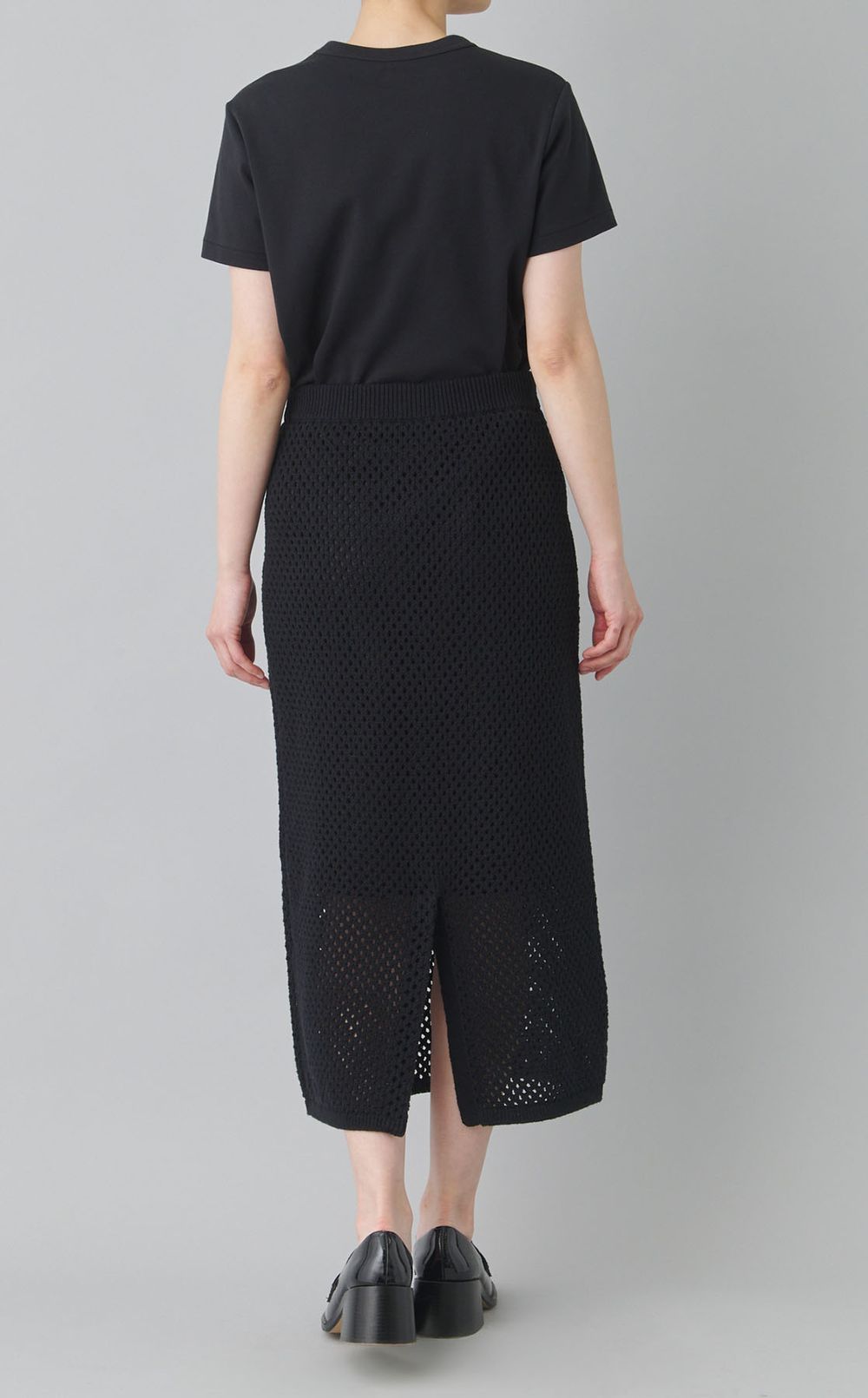 コットンニットメッシュスカート