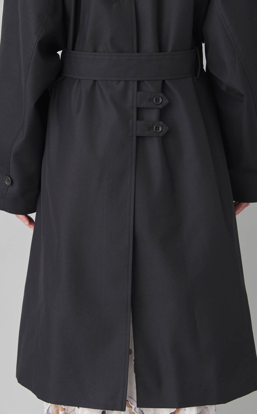 バイカラーステンカラーコート