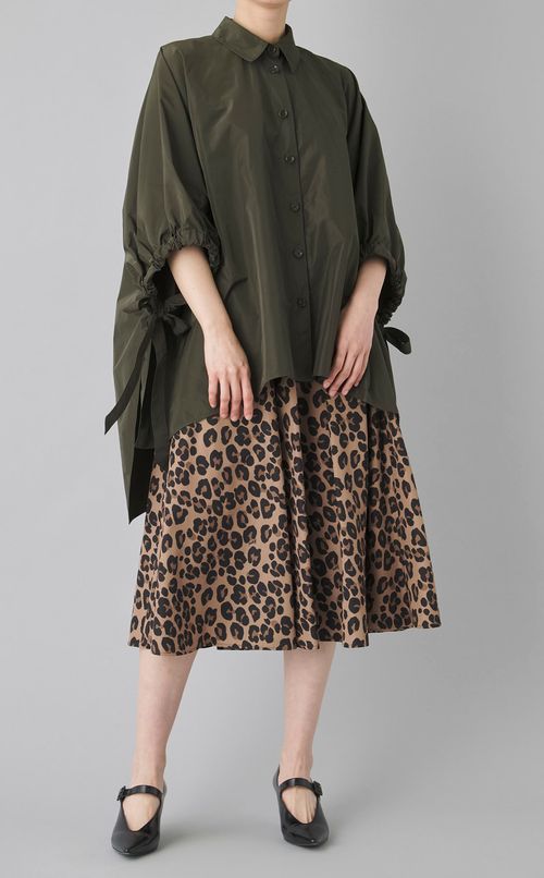 レオパードプリントコットンスカート