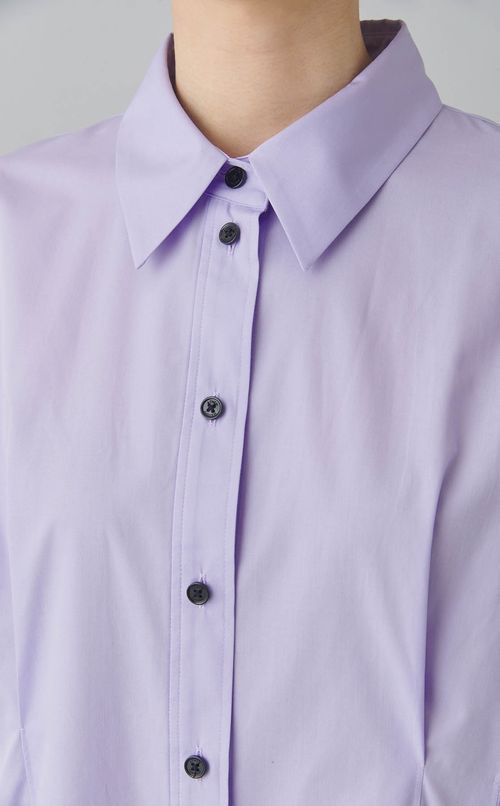 ボリュームスリーブシャツワンピース