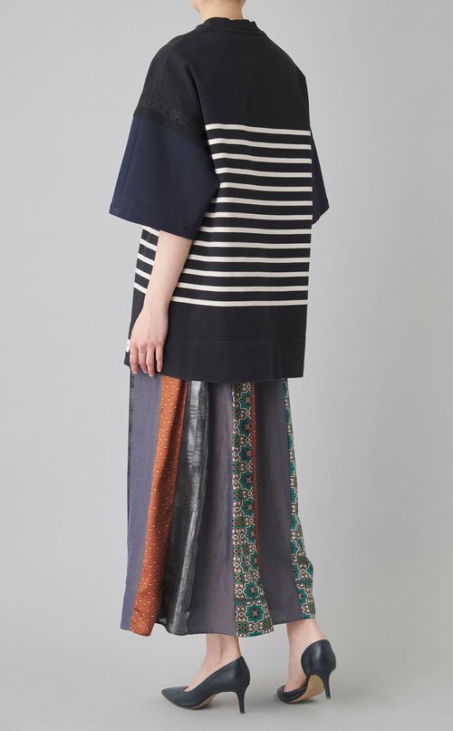 【reADdress】ボーダー切り替えハーフジップ