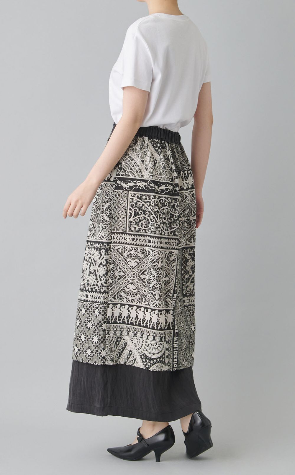 レースコラージュプリントスカート