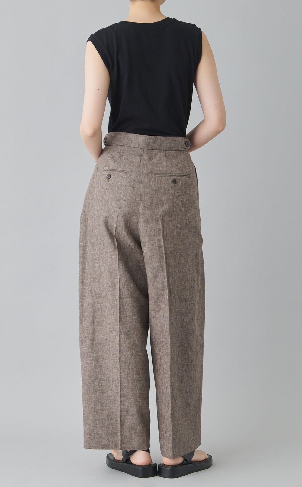 リネンコットン2タックパンツ