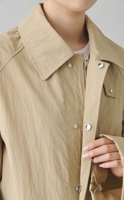 フロントジップラグランコート