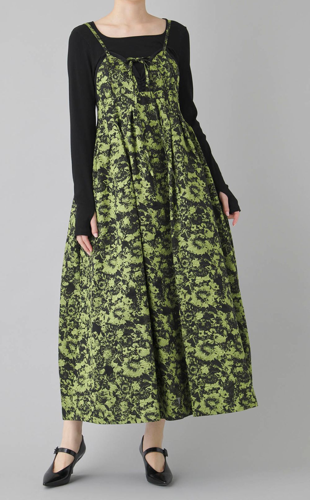 ラメジャガードボリュームワンピース