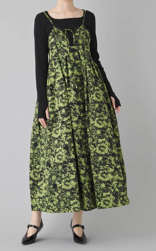 ラメジャガードボリュームワンピース