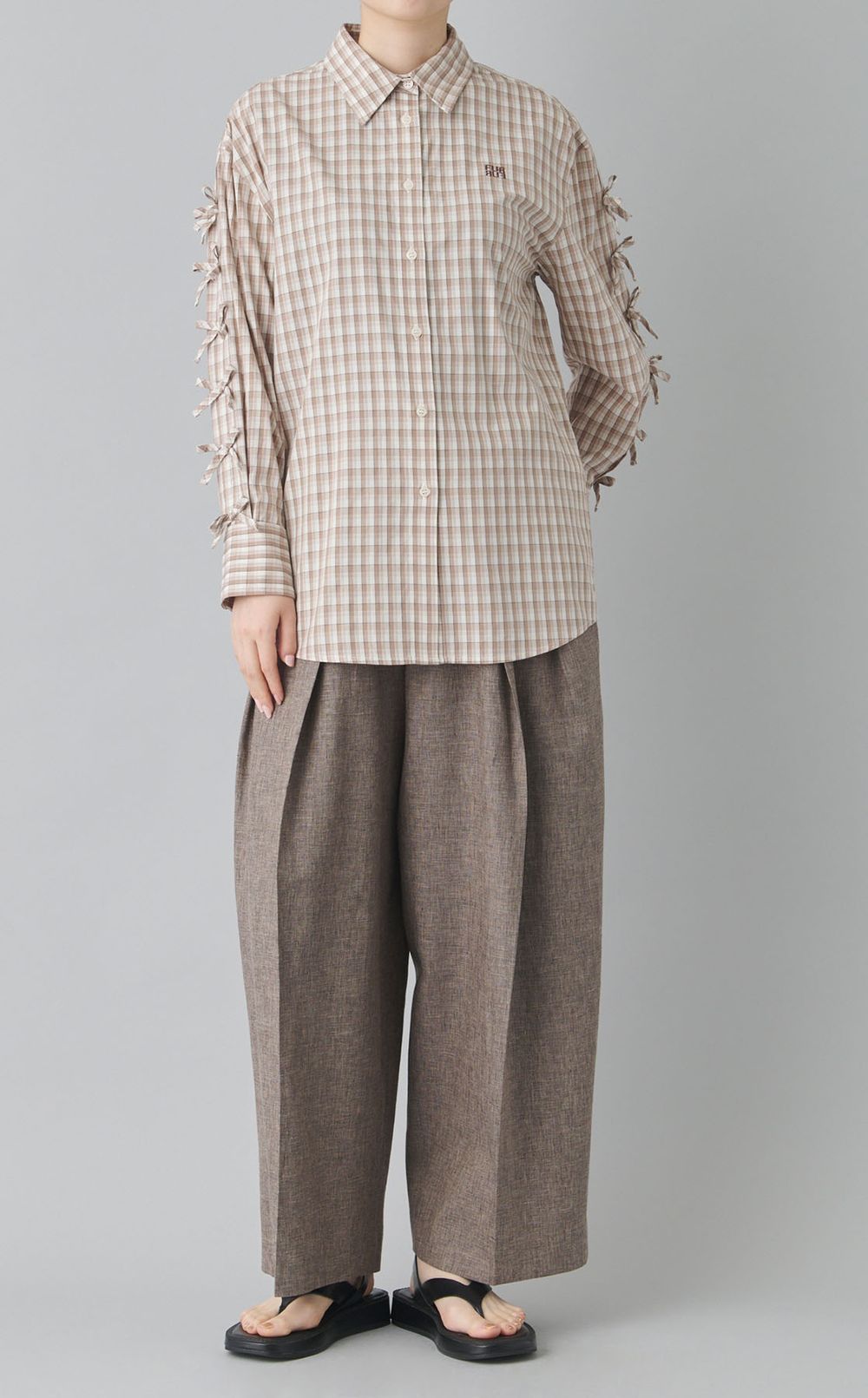 リネンコットン2タックパンツ