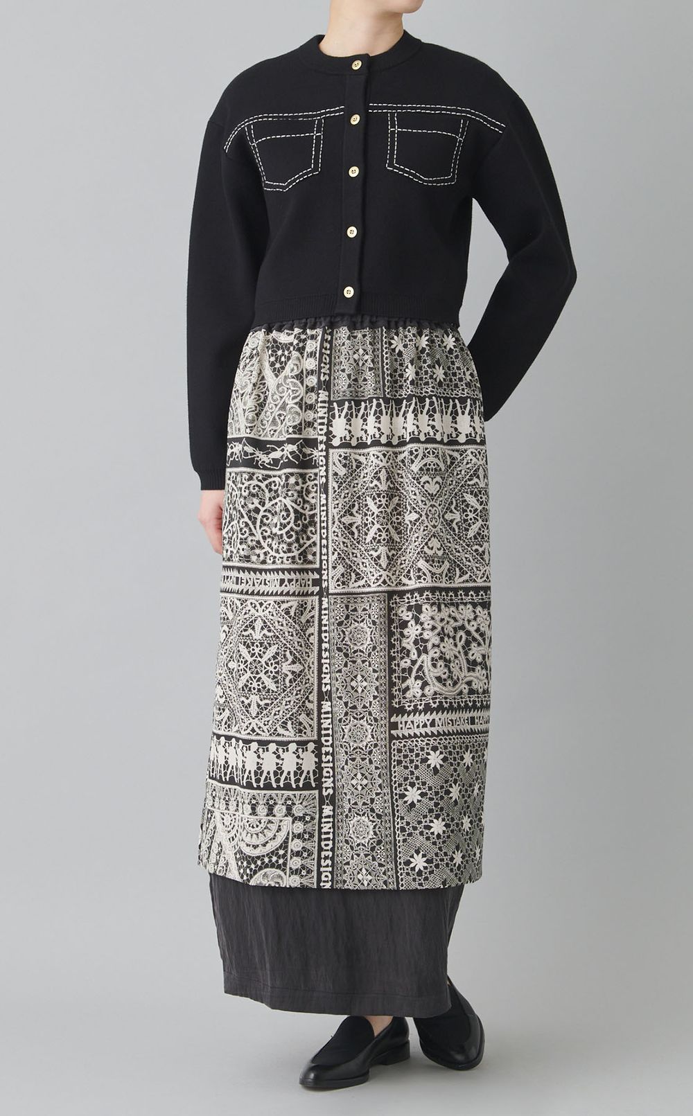 レースコラージュプリントスカート