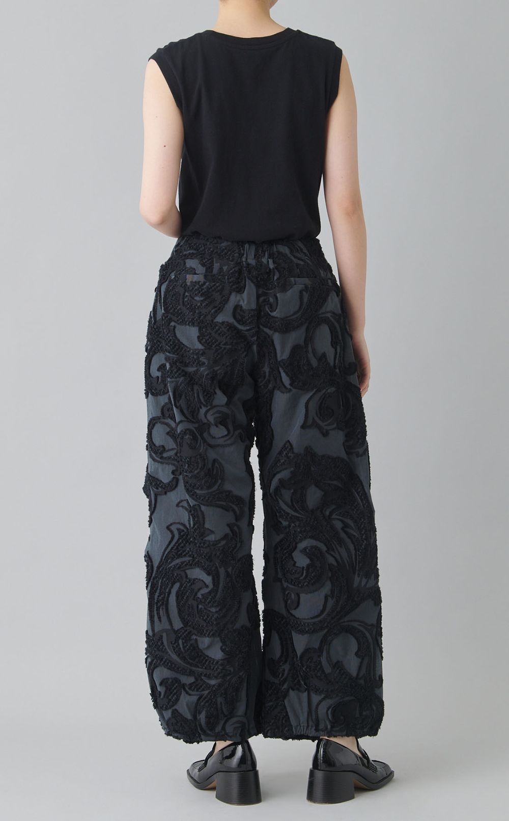 カットジャガードパラシュートパンツ