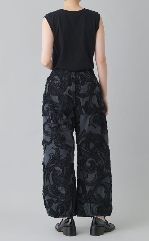 カットジャガードパラシュートパンツ