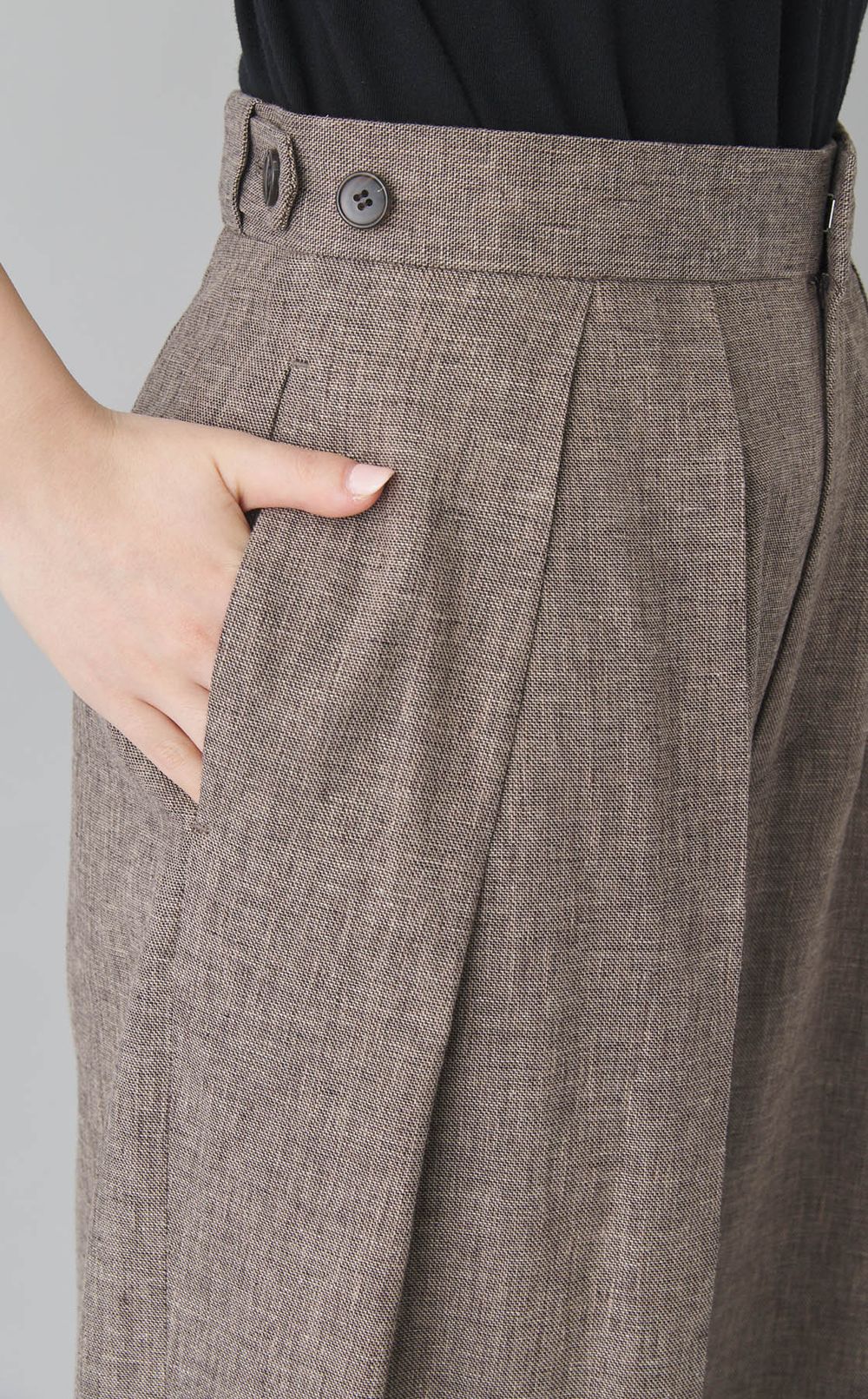 リネンコットン2タックパンツ