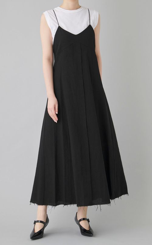 コットンリネンキャミフレアワンピース