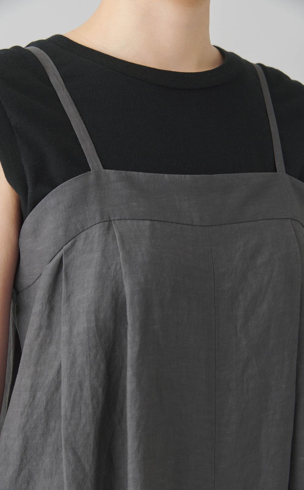 リネン混オールインワン