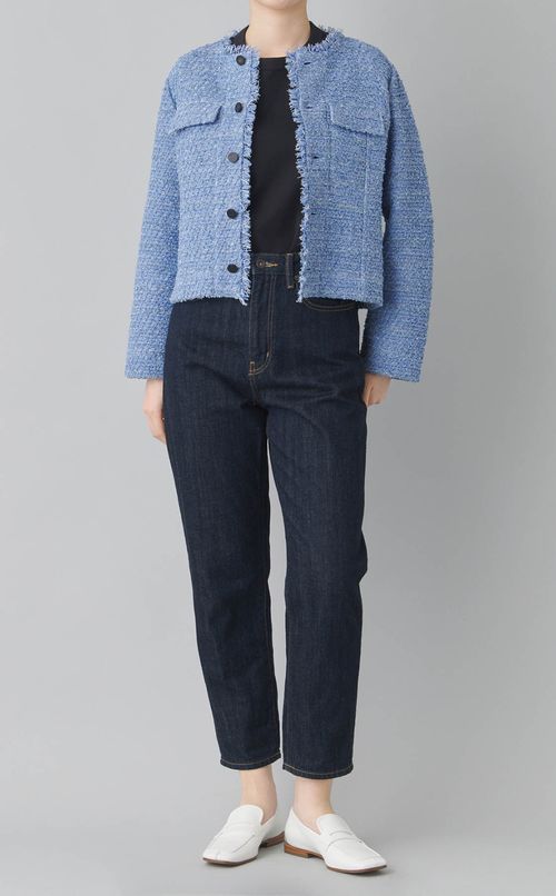 ニットツイードノーカラージャケット