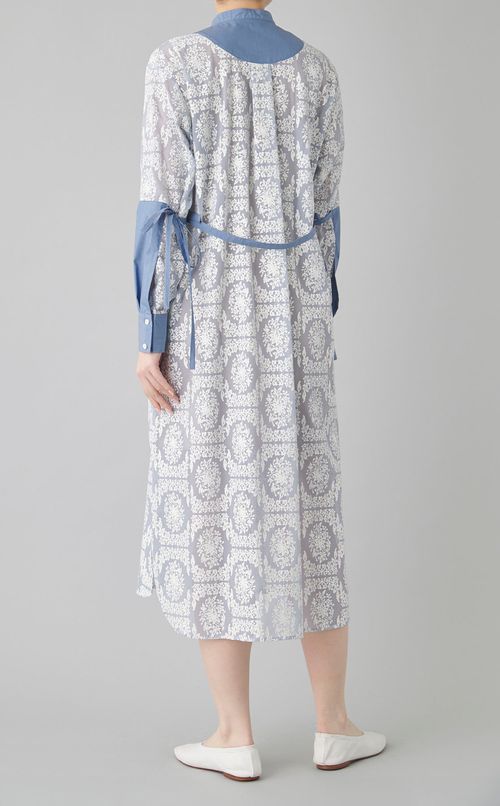 フラワープリントシャツワンピース