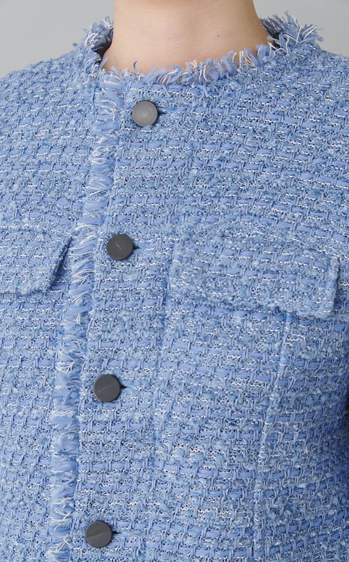 ニットツイードノーカラージャケット
