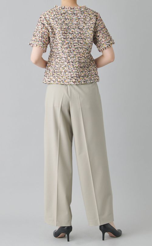 ミックスツイードニットトップス