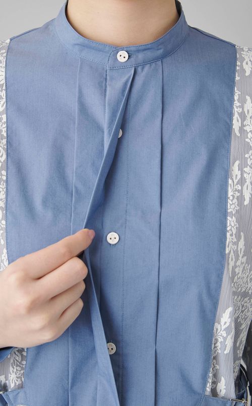 フラワープリントシャツワンピース