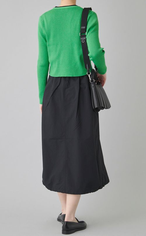 クロップドリブカーディガン