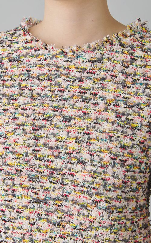 ミックスツイードニットトップス