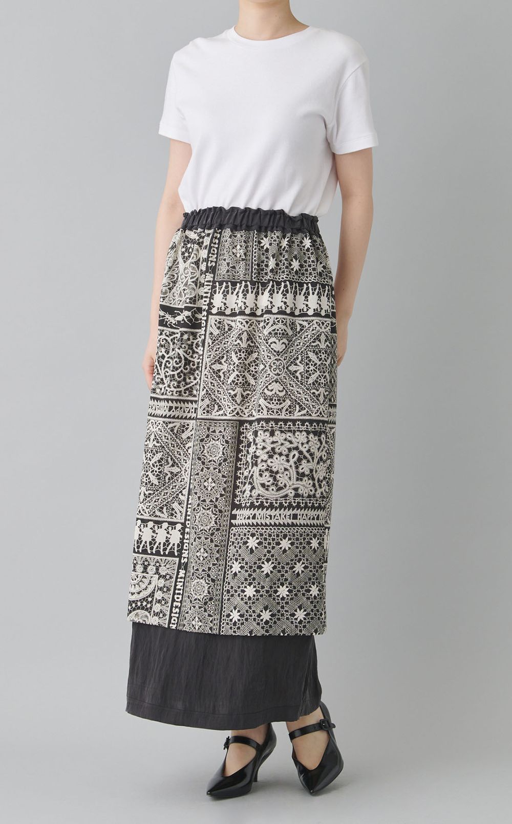 レースコラージュプリントスカート
