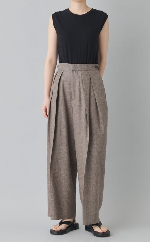 リネンコットン2タックパンツ