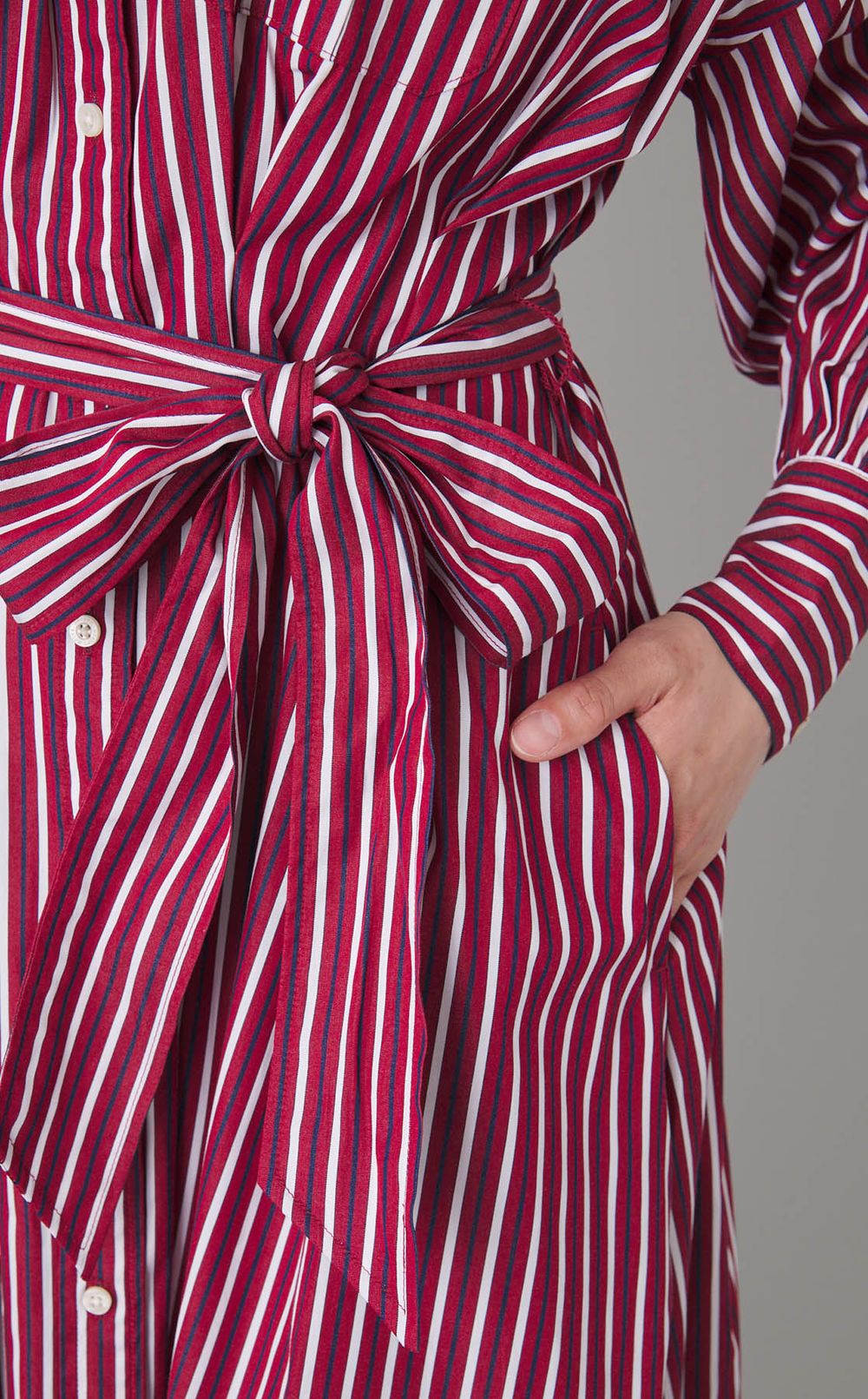 ストライプフレアシャツワンピース