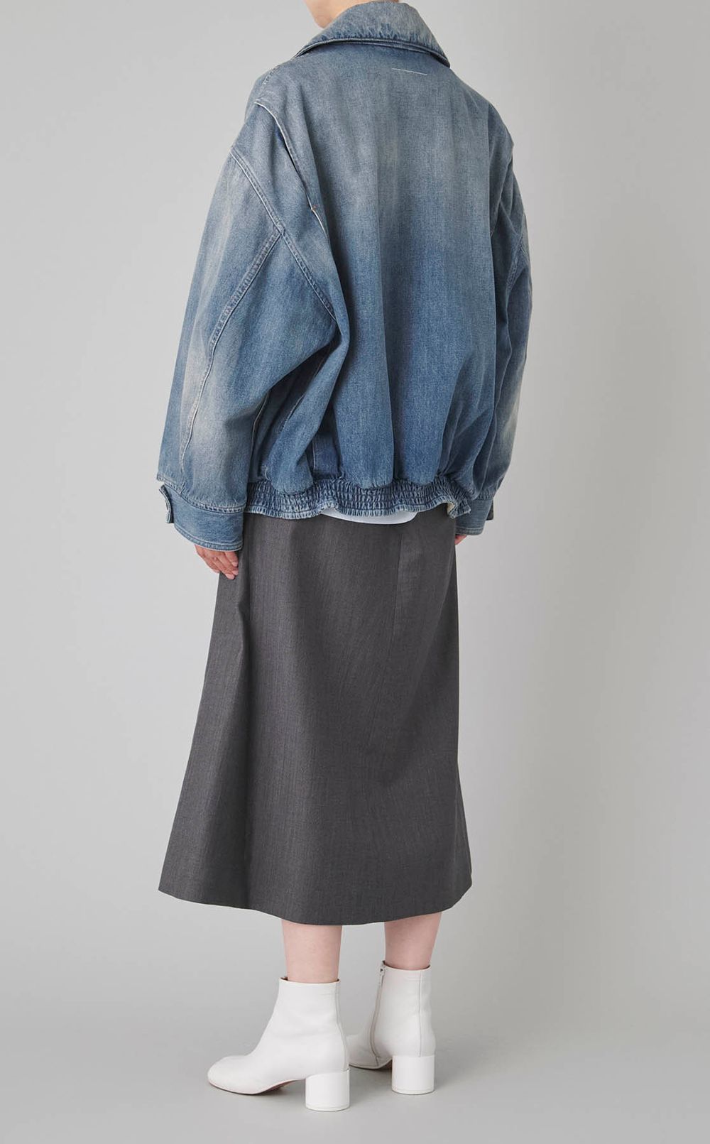 オーバーサイズウォッシュドデニムブルゾン