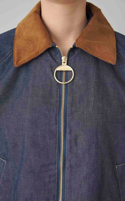 フロントジップデニムショートブルゾン