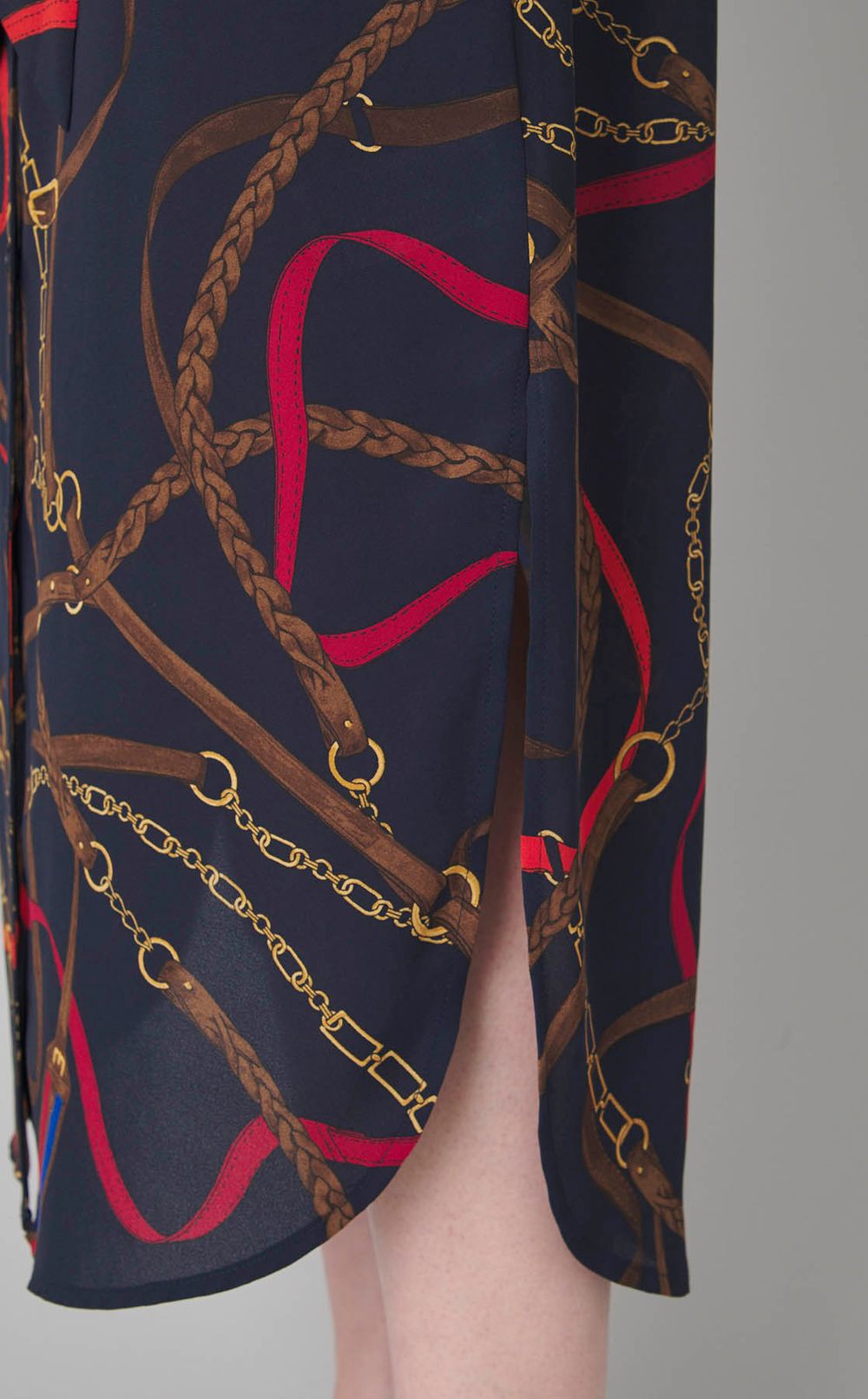 ボウタイスカーフプリントワンピース