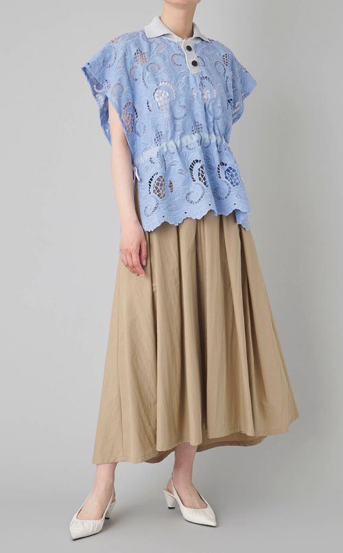 【別注】コットンレースポロシャツ