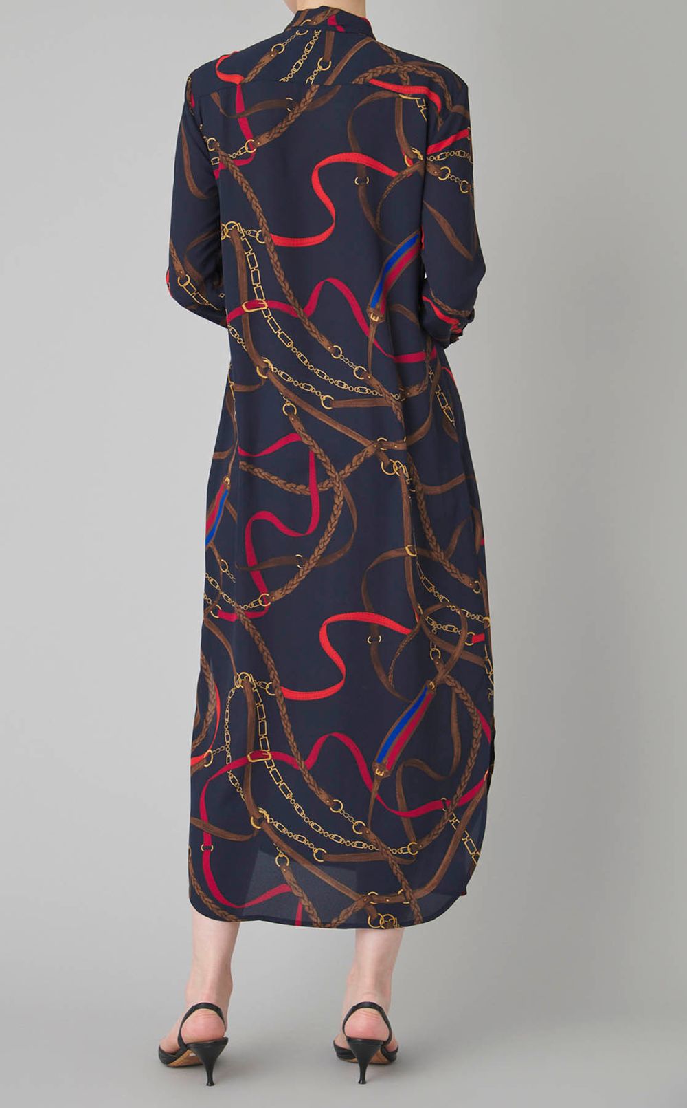 ボウタイスカーフプリントワンピース