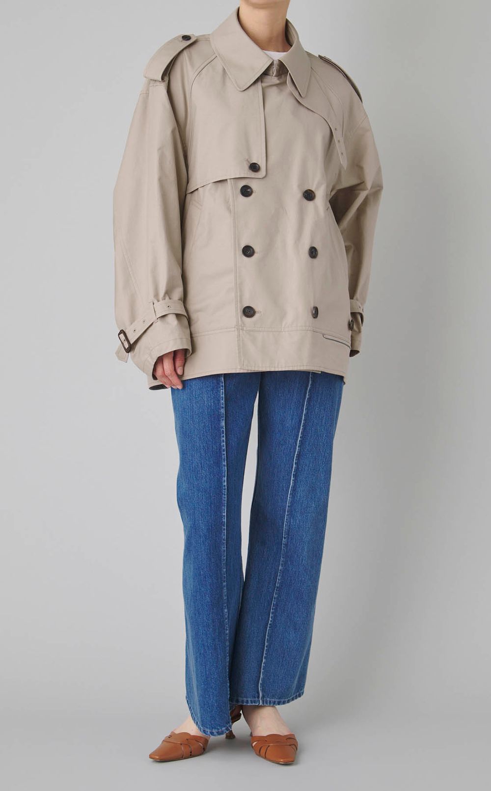 ダブルエンド2wayトレンチコー卜