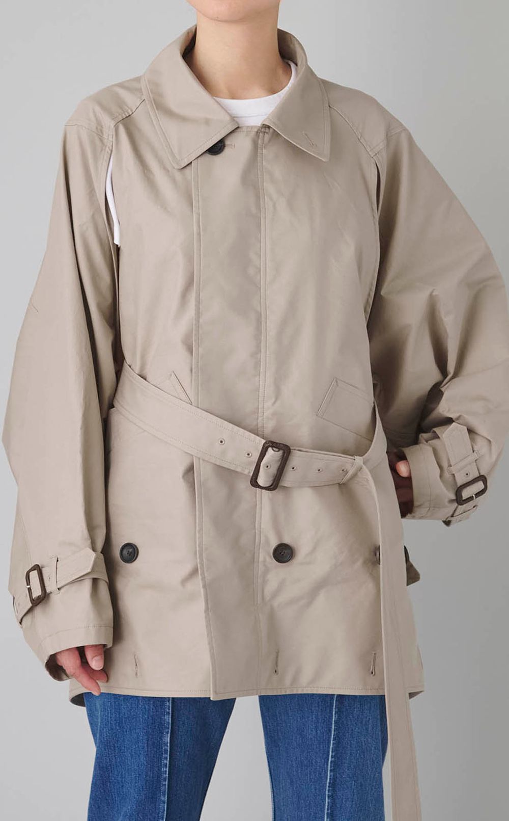 ダブルエンド2wayトレンチコー卜