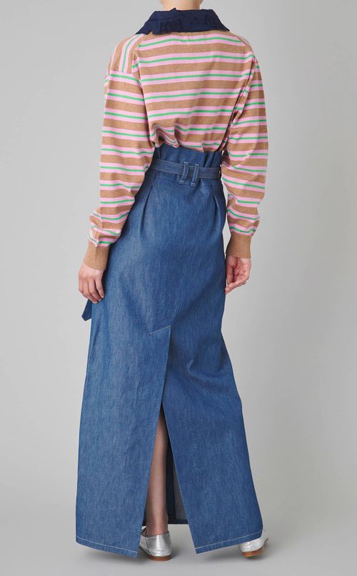 ハイウエストベルテッドロングスカート