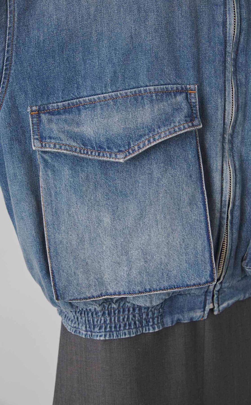 オーバーサイズウォッシュドデニムブルゾン