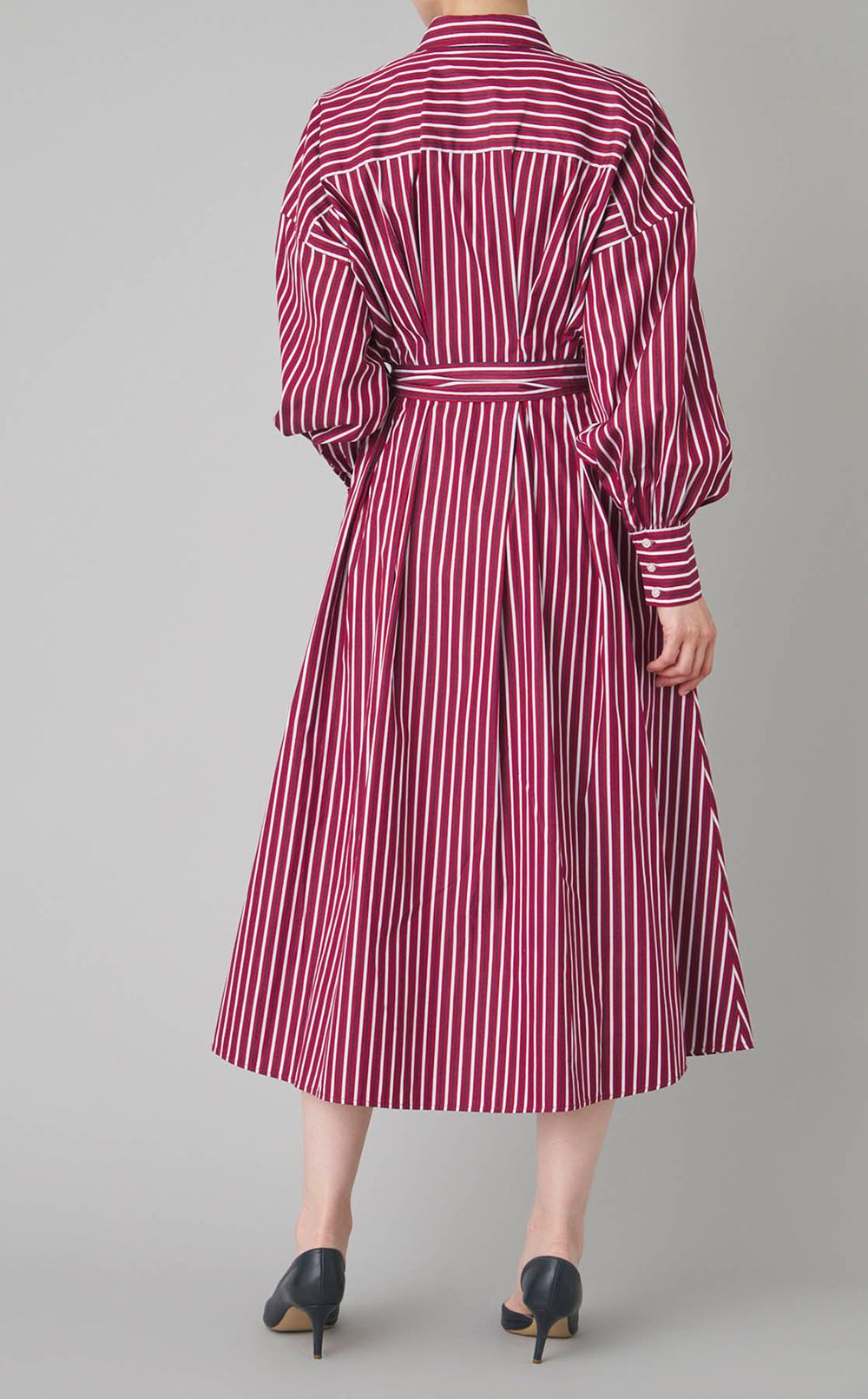 ストライプフレアシャツワンピース