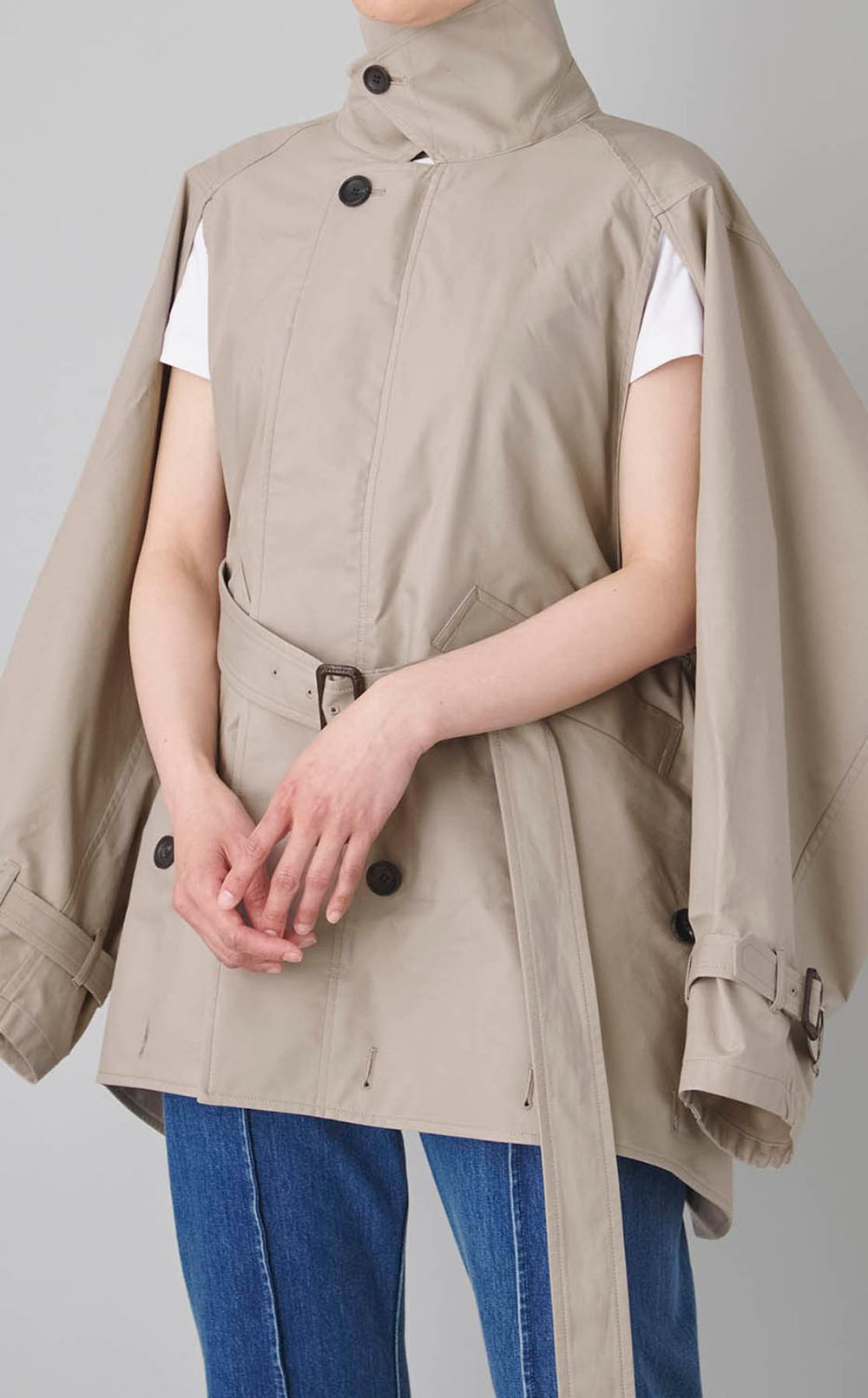 ダブルエンド2wayトレンチコー卜