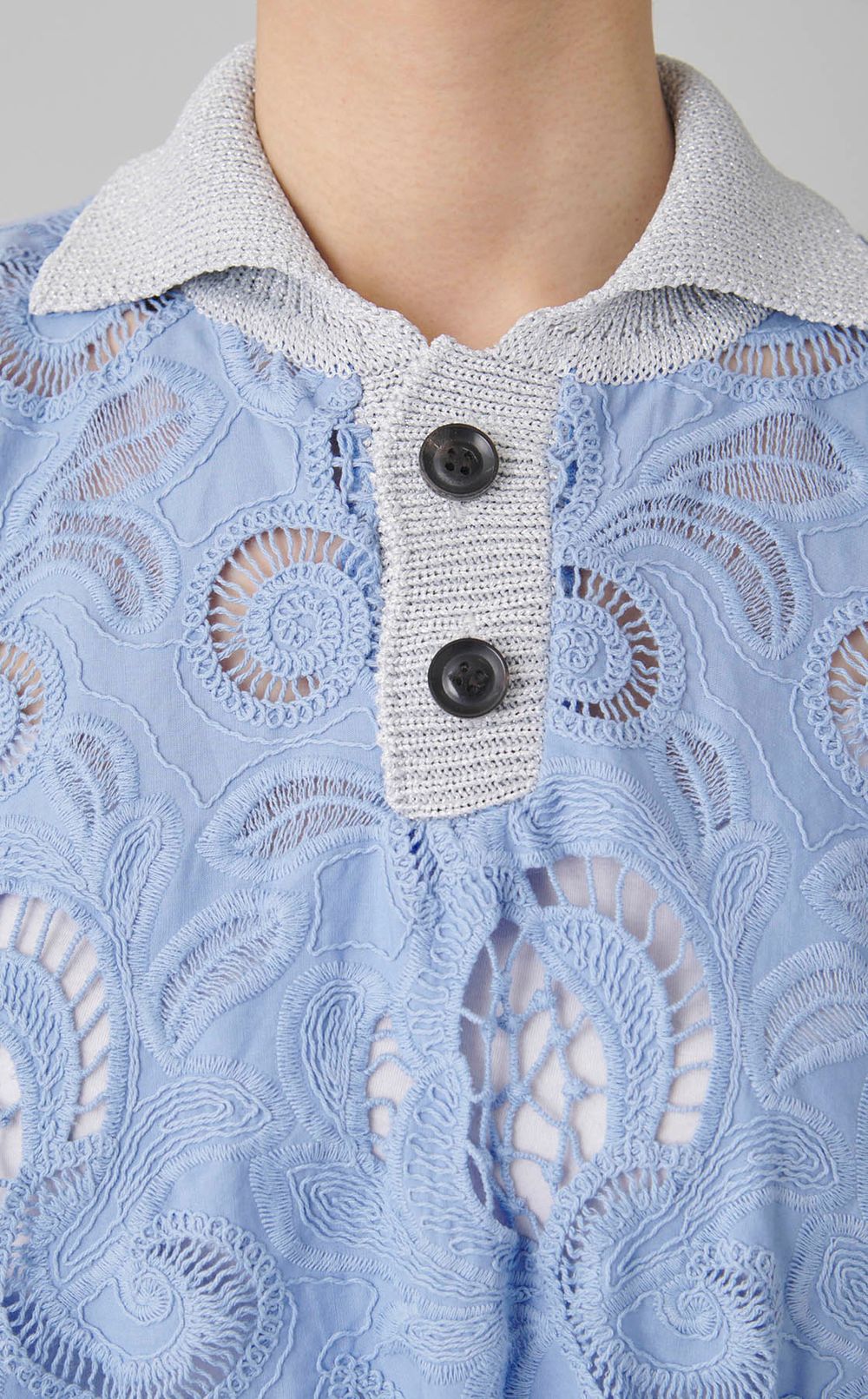 【別注】コットンレースポロシャツ