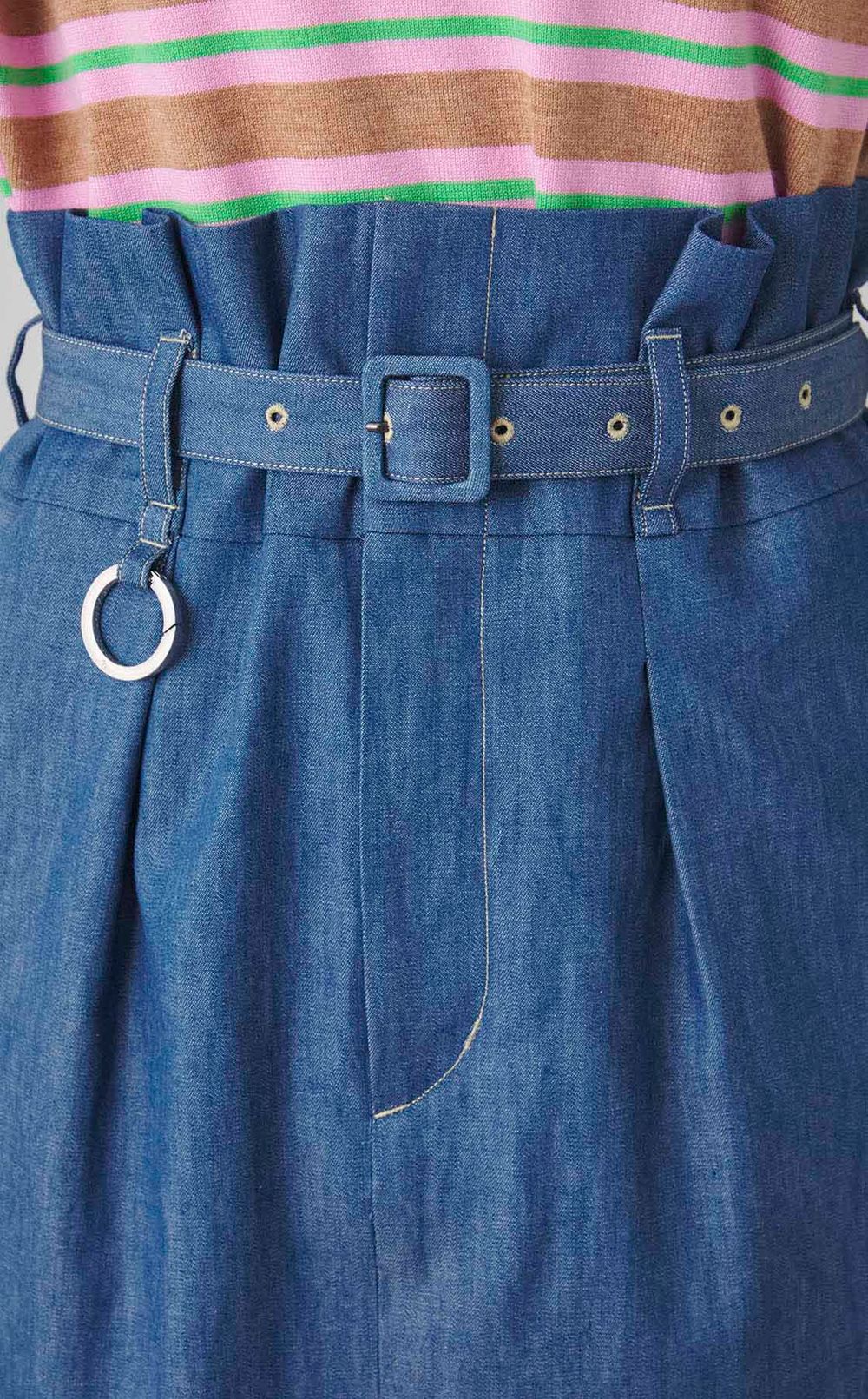 ハイウエストベルテッドロングスカート