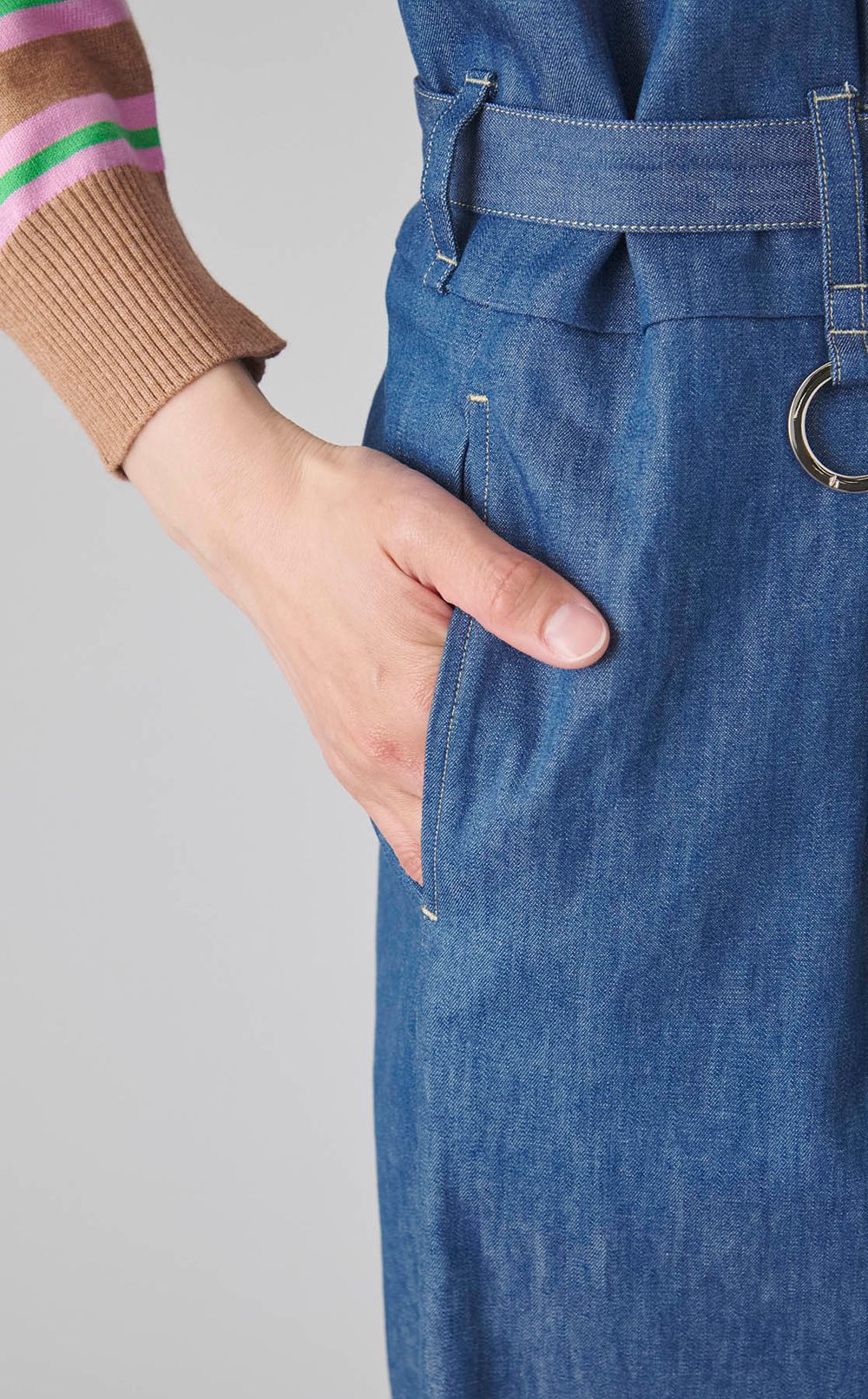 ハイウエストベルテッドロングスカート