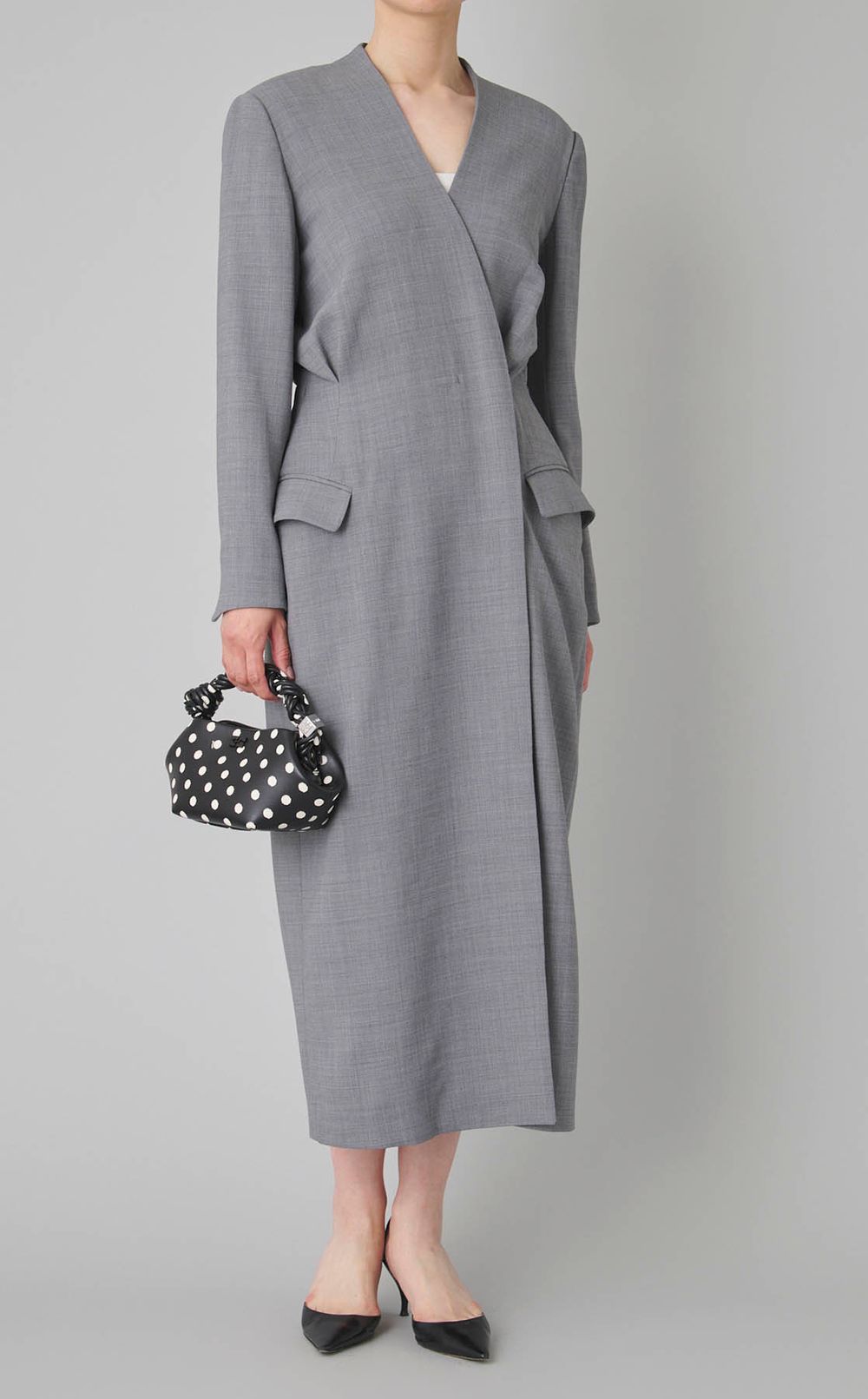 ドットプリントレザーショルダーバッグ