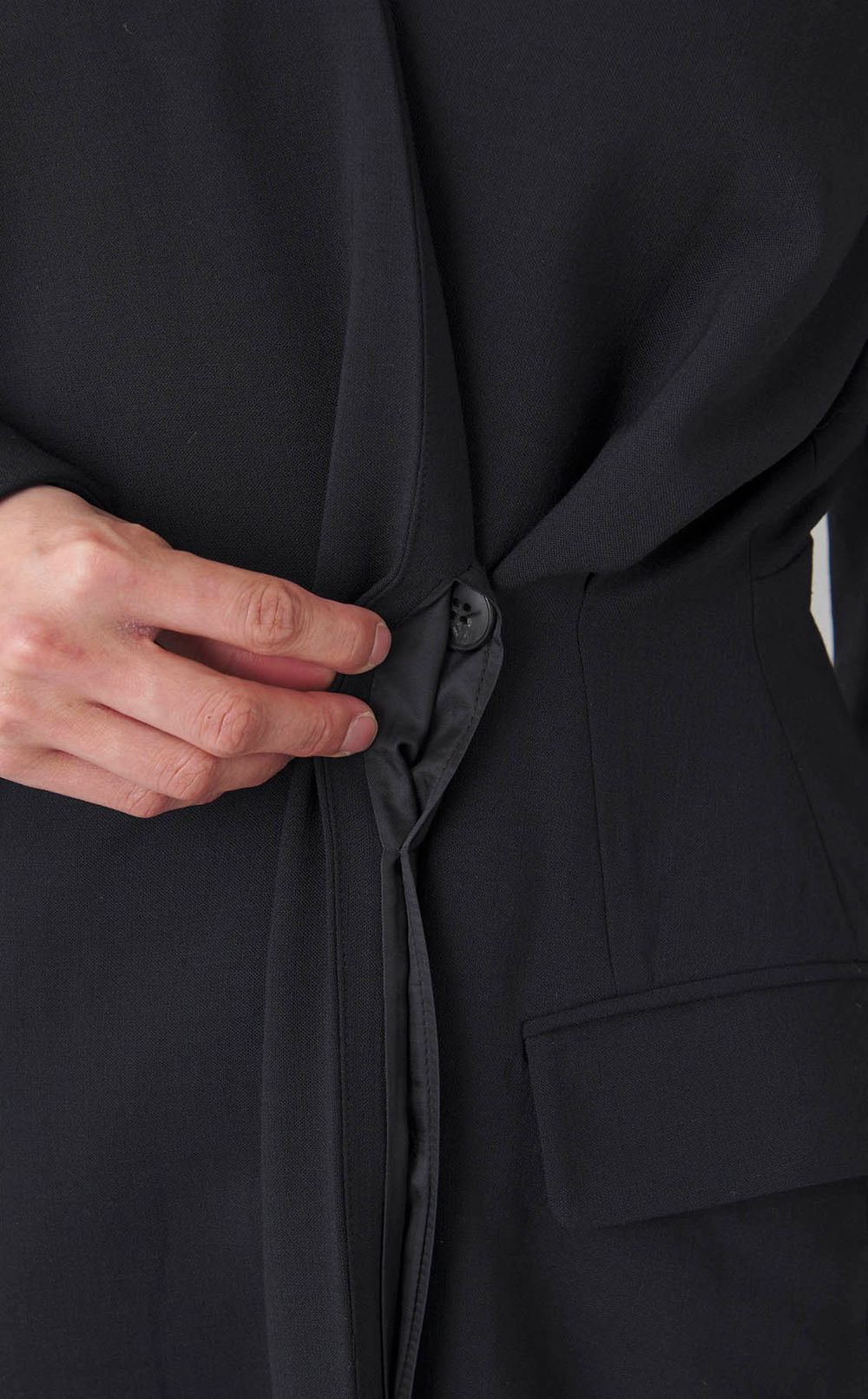 Vネックカシュクールロングワンピース