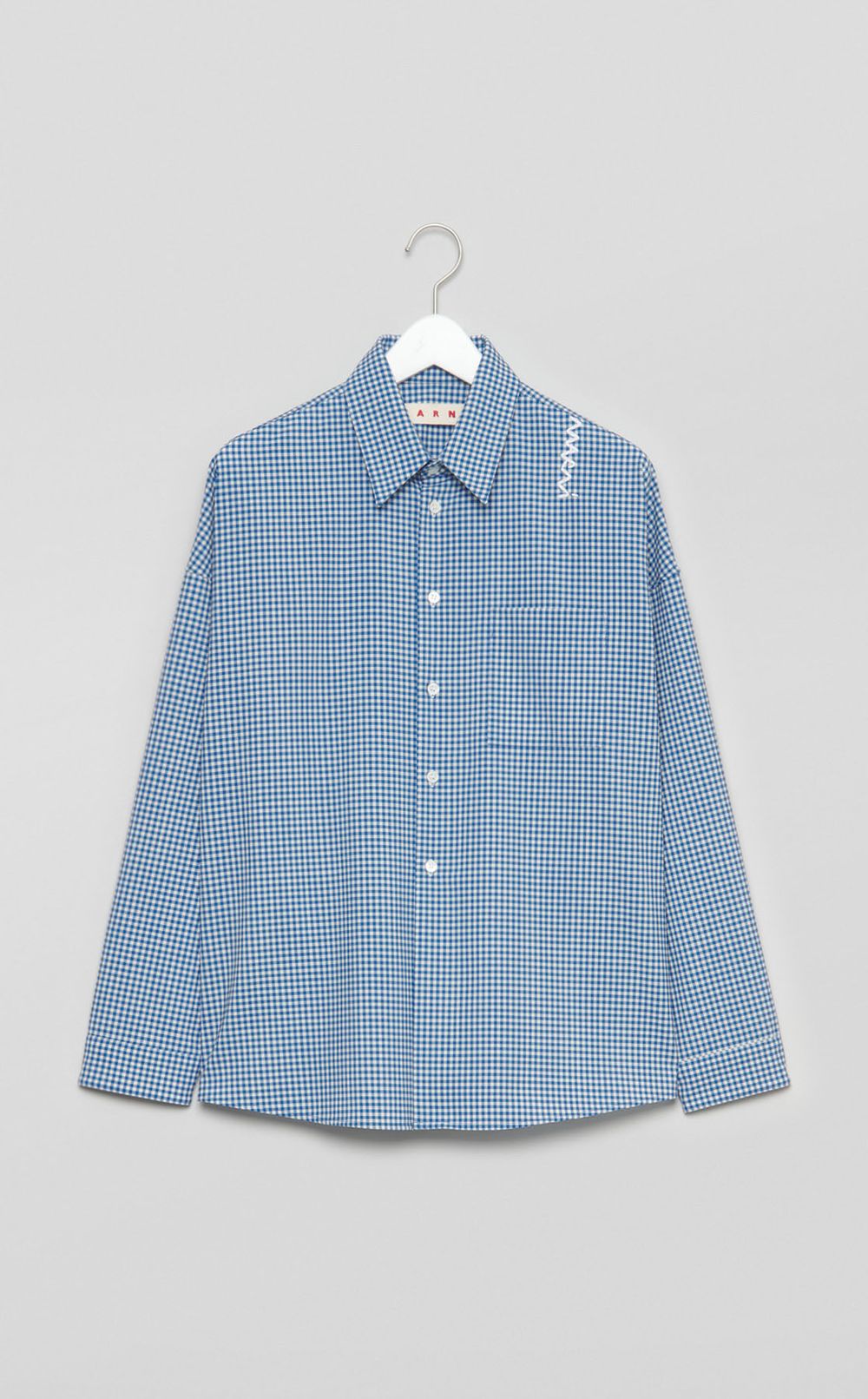 ギンガムチェックライトウールシャツ