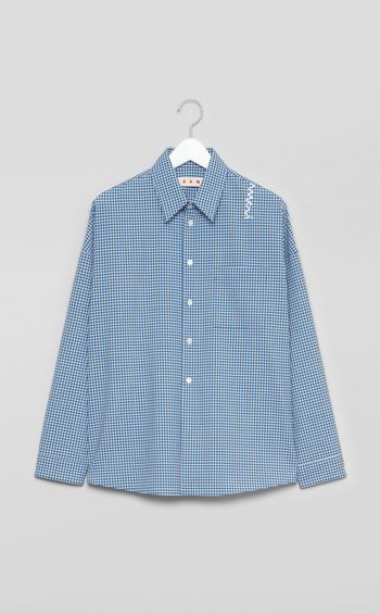 ギンガムチェックライトウールシャツ