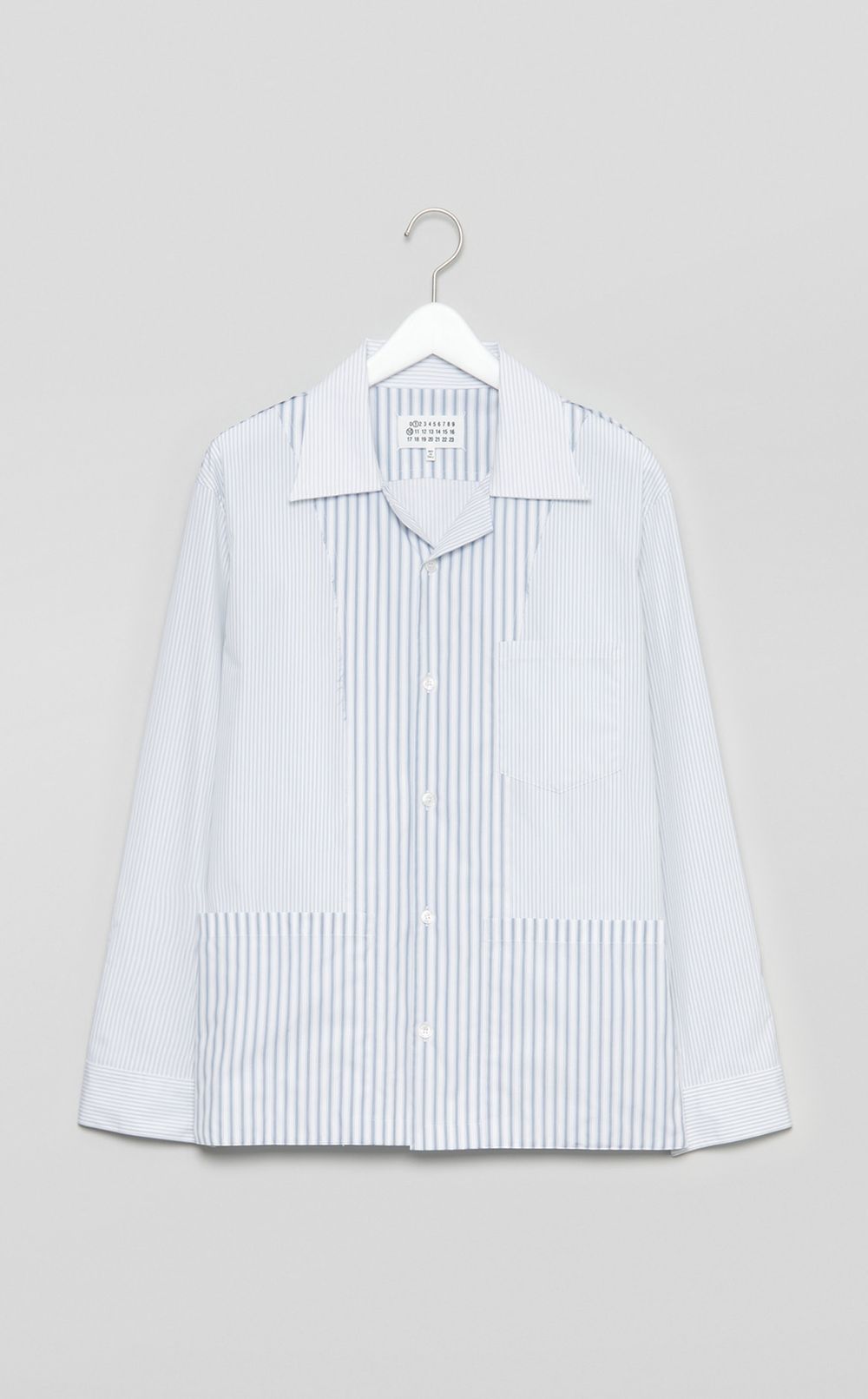 ストライプオープンカラーシャツ